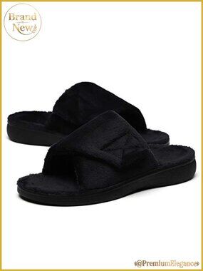 Fuzzy Open Toe Orthopedic Slippers Arch Support Heel Cup House Sandals